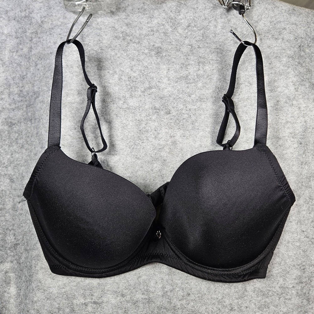 Parfait Black Plunge Underwire Bra Molded Cup Support Comfort Size US 34G READ